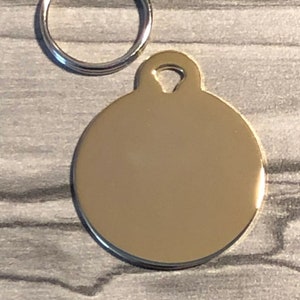 Médaillon cercle bride dorée équine | Médaille d'identification ronde en or pour animal de compagnie