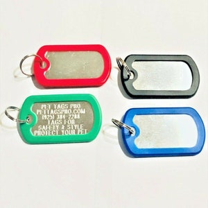 Made In USA Custom Engraved Dog Tags | Personalized Military GI Army Silver ID Dog Tag