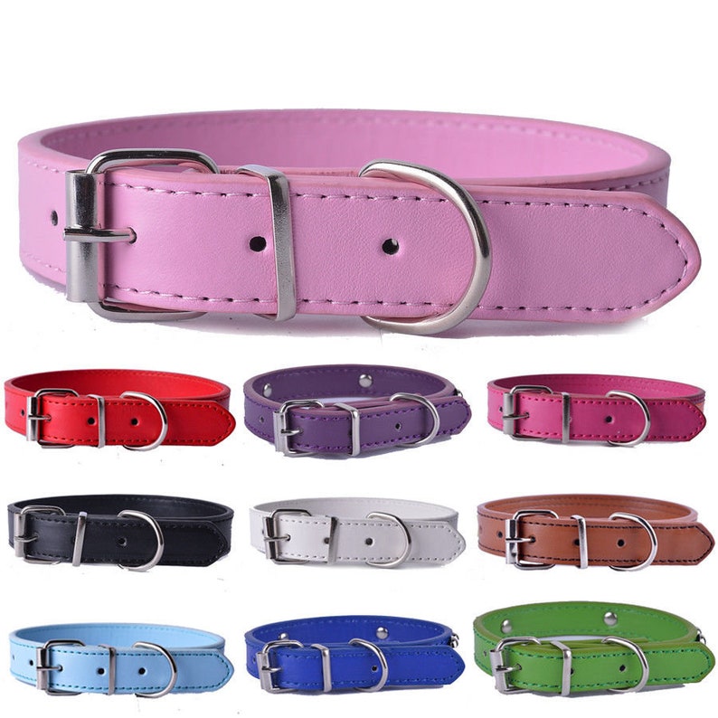 Personalized Leather Dog Collars With Matching Rivet Tag Etsy
