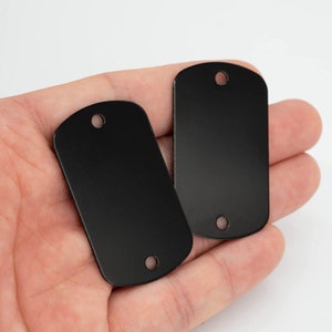 Rivet-On Dog Tags for Wide Collars | Double Hole Military Dog Tag | Includes free Engraving and Rivets