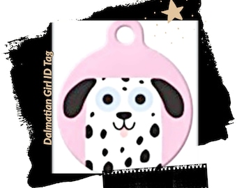 Dalmatian Polka Dot Pet ID Tag | Personalized Art Tag
