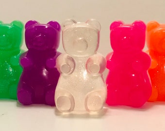 Neon Glitter Gummy Bear Soap