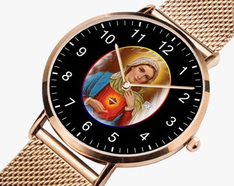 Mary's Watch, Catholic WristWatch, Gift for Catholic (D1)