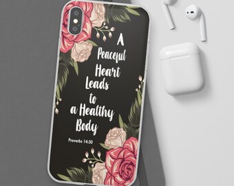 Proverbs 14:30 Phone Case, Christian Phone Case, Bible Verse Phone Case, Iphone 12 Case, Iphone 11 Case, Christian Gifts, Samsung Case, Gift