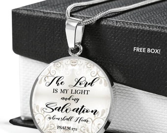 Christian Necklace - Light & Salvation Circle Necklace - Personalize Necklace - Quote Necklace