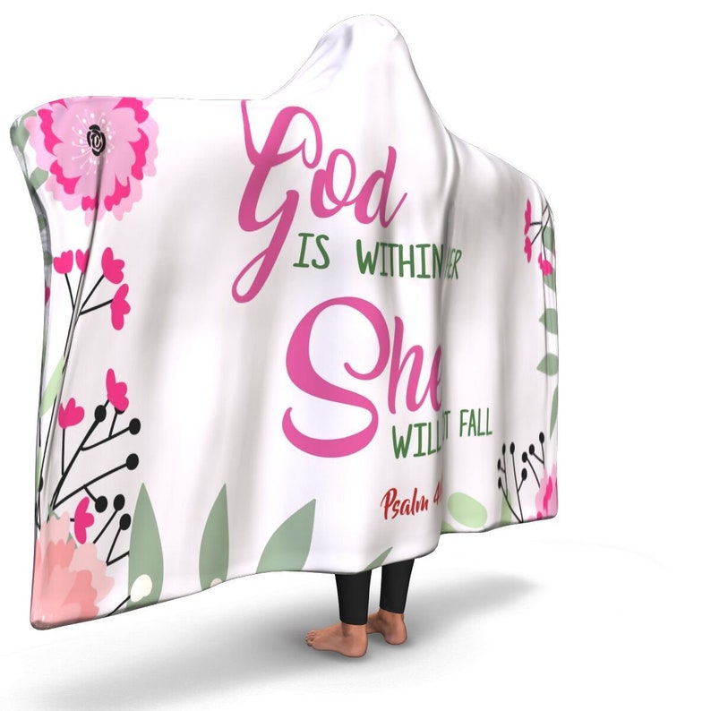 Christian Hooded Blanket God is Within Her Outdoor Blanket Etsy
