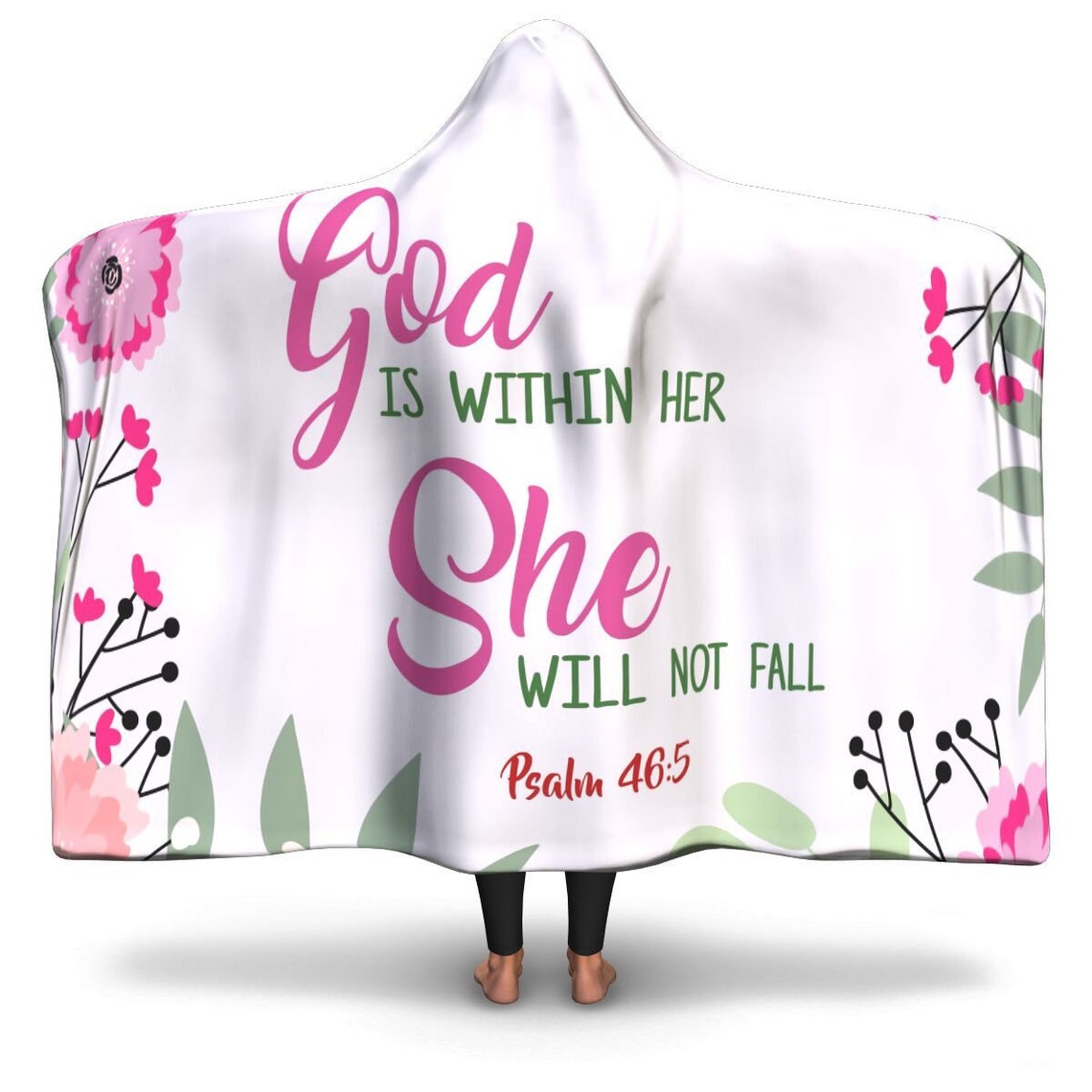 Christian Hooded Blanket God Is Within Her Outdoor Blanket Etsy