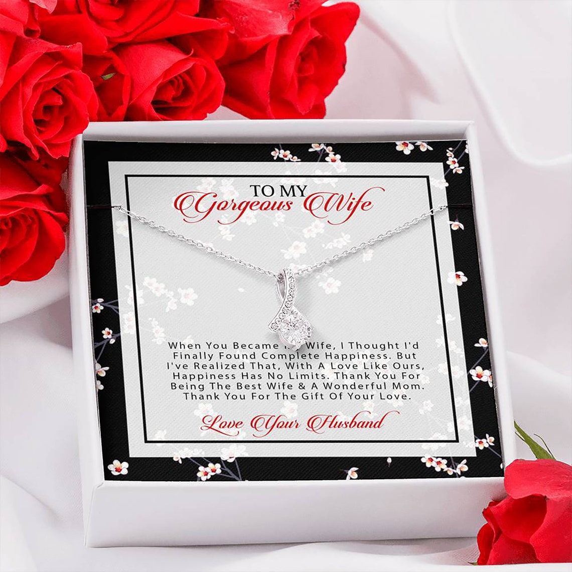 Wife's Alluring Beauty Necklace Wife Necklace Husband Gift for Wife Mother's Gift to Wife Gift