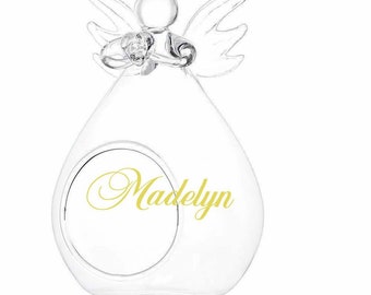 Personalized Angel Tea Light Holder Ornament – Memorial Gift
