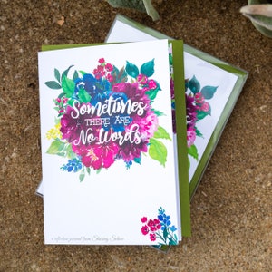 Sometimes There Are No Words Sympathy Card + Reflection Journal. Child Loss, Infant Loss, Parent Loss, Spouse Loss Bereavement Card.