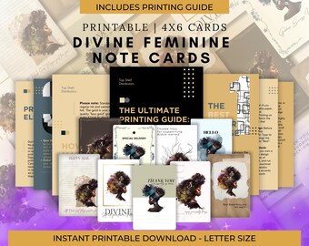 Postales imprimibles de mujeres negras / Tarjetas de notas y artículos de diario sobre la Divina Feminidad / Tarjetas de agradecimiento para pequeñas empresas / Correo feliz digital