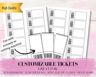Editable Ticket Template | Printable Event Tickets | Custom Surprise Gift Voucher | DIY Concert Ticket Reveal | Junk Journal Ephemera
