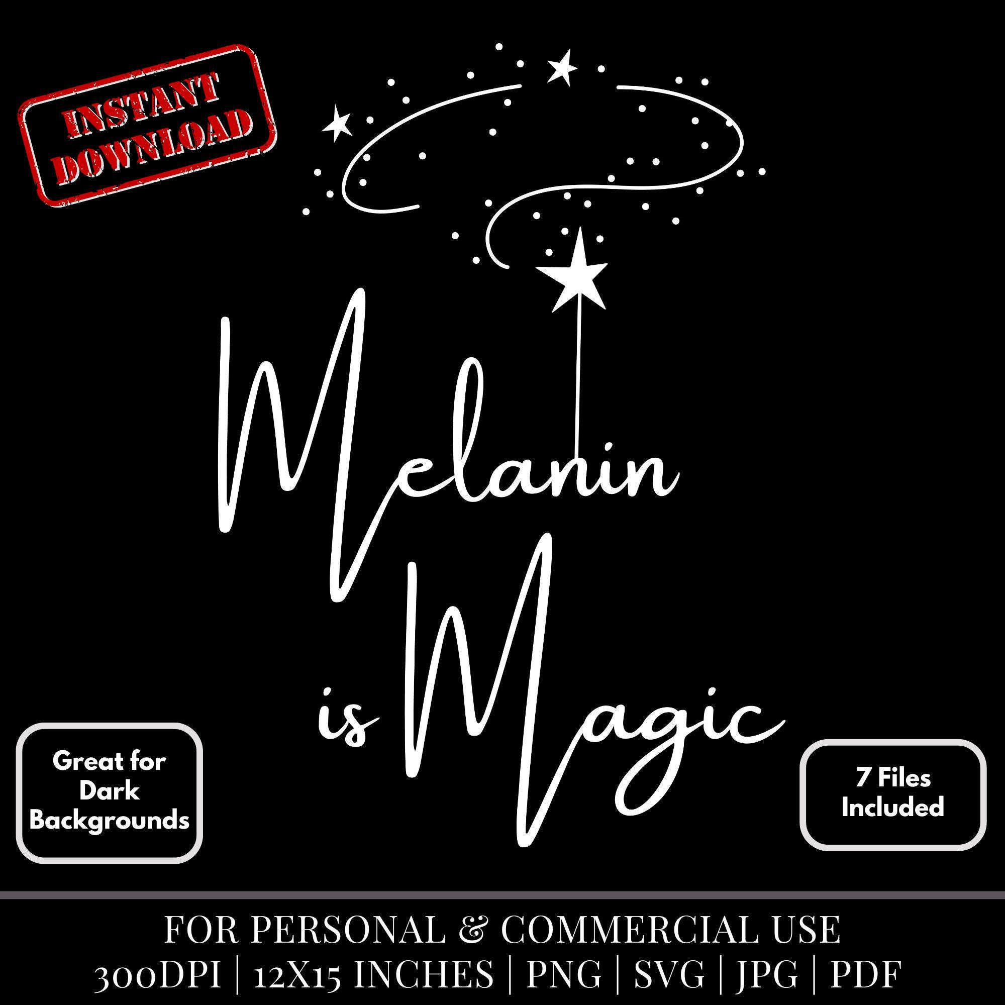 Black Woman Empowerment Png, Melanin is Magic Printable Design for ...