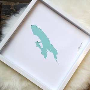 Carte du lac PaperCut du Manitoba;  carte du lac Papercut, couches bathymétrie, carte de contour de profondeur, art mural, topographique, papier art petit calcaire