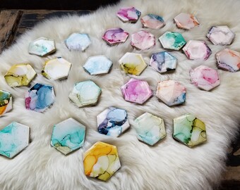 Ceramic Hand-Painted Alcohol Ink Magnets