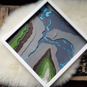 PaperCut Topo Map of Sulfur Mountain Trail, Banff National Park, Alberta