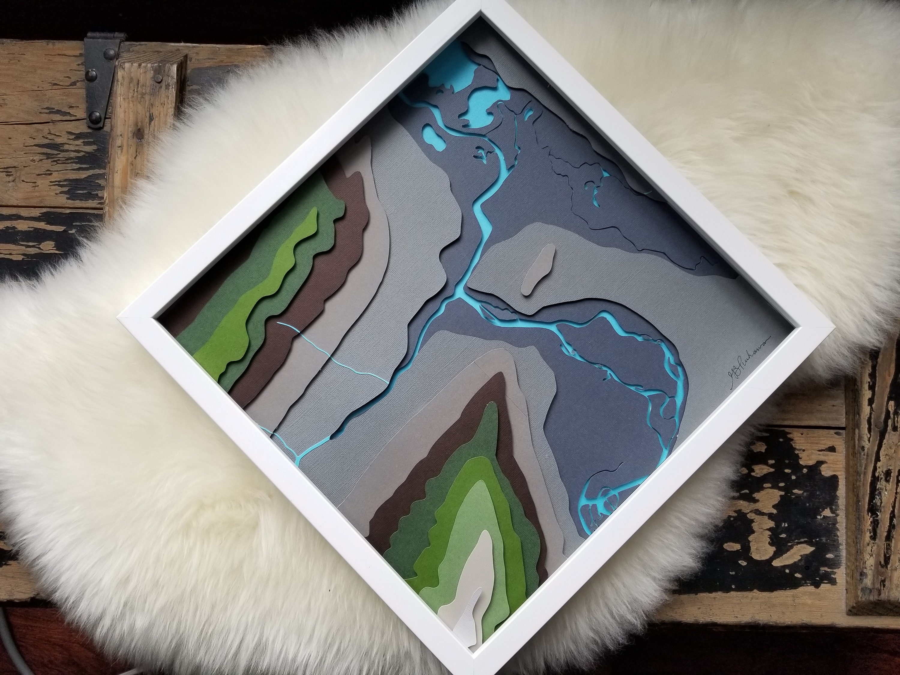 PaperCut Topo Map of Sulfur Mountain Trail, Banff National Park, Alberta