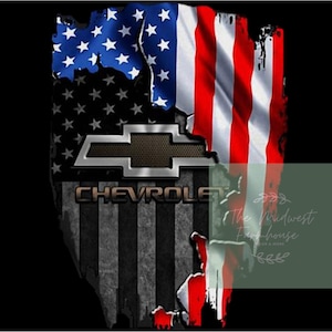 Chevy American Flag Sublimation Digital Download PNG and PDF