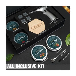 Cocktail Smoker Kit with Torch & Whiskey Stones, Father's Day/Mother's Day/Anniversary/Birthday Gifts, Great for Parties, BBQ Cookouts