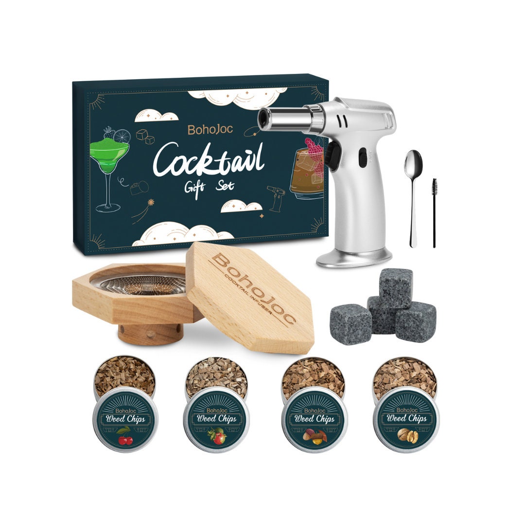 Cocktail Smoker Kit with Torch, 30Pcs Wood Chips for Drink Smoker Infuser  Kit, Bourbon/Whiskey Smoker Accessories, Old Fashioned Smoker Kit as Ideal  Gifts for Men, Dad, Husband 