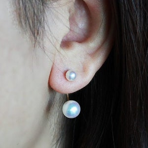 akoya pearl earrings, pearl earrings, 18k gold, akoya pearls, real pearls, 18K akoya, pearl catch, natural pearls, earrings for women, gift