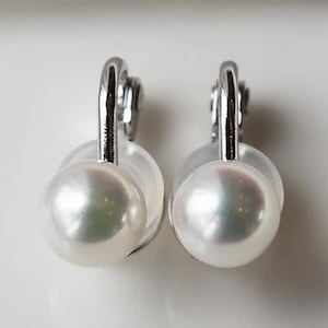 akoya pearl earrings, pearl earrings, pearl earrings gold,silver, gentle  Painless, akoya pearls, real pearls, pearls,  gift