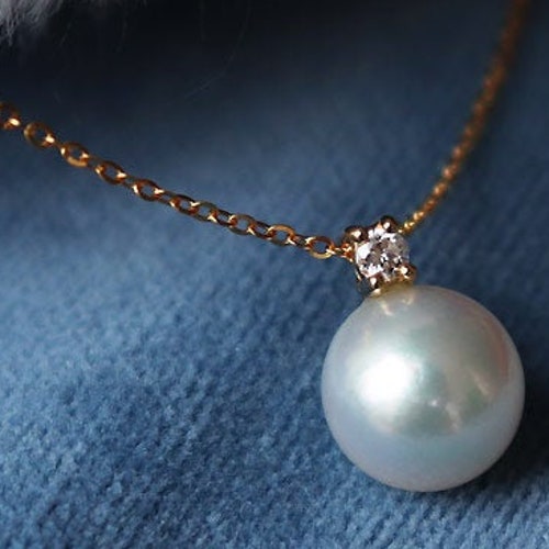 Pearl Necklace 18k Akoya Pearls 18k Gold Pearls Baby Etsy