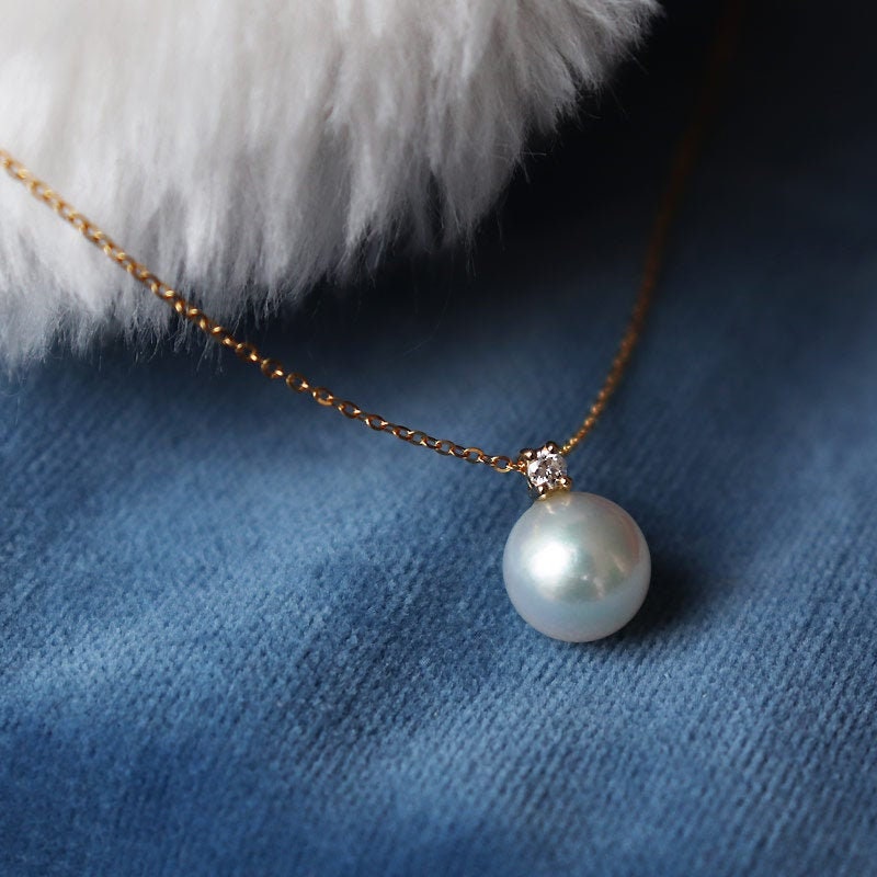Single akoya pearl necklace deals