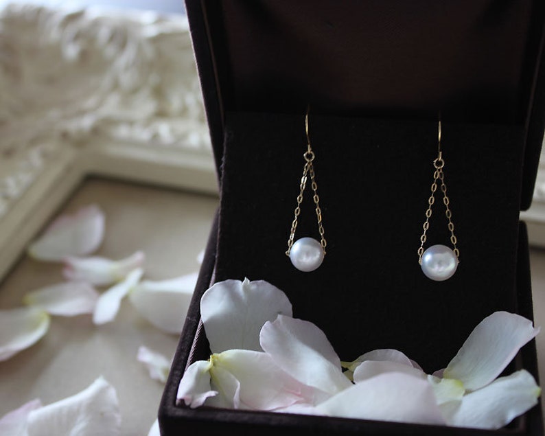 K18 akoya pearl earring 7-7.5mm K18YG/&K14WG