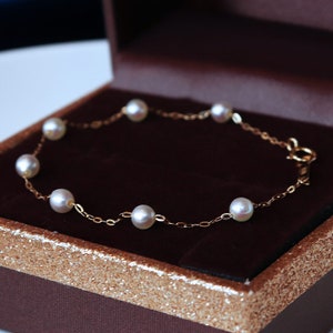 K18 Akoya pearl Bracelet 4-5mm baby pearls K18YG or14WG