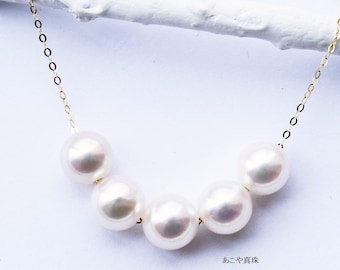 pearl necklace, 18k, akoya pearls, 18k gold, pearls, baby pearls, akoya 18k, anniversary gifts, gifts for mom, birthstone necklace