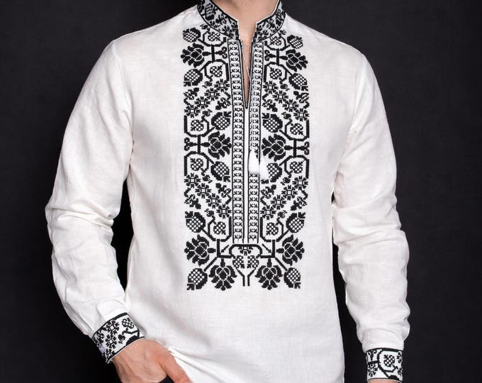 Ukrainian Vyshyvanka | Men's Embroidered Shirt | Вишиванка | Ukraine Vintage Sorochka Gift for Him | Handmade Ukrainian Clothing