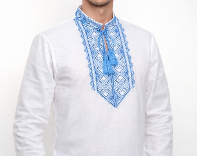 Ukrainian Vyshyvanka | Men's Embroidered Shirt | Вишиванка | Ukraine Vintage Sorochka Gift for Him | Handmade Ukrainian Clothing