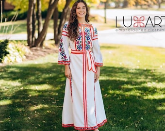 Ukrainian Vyshyvanka Dress | Ukraine Embroidered Dress in USA | Handmade Traditional Ukraine-Style Boho Embroidery Gift | Вишиванка (39)