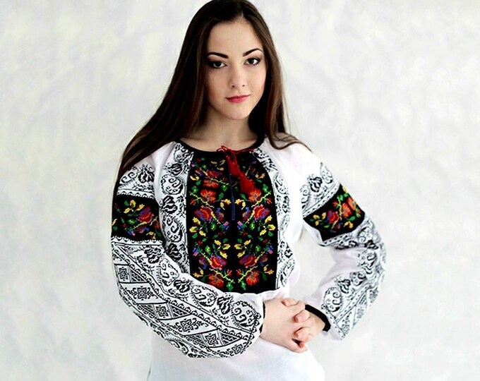 Ukrainian Embroidered Blouse for Women | Ethno Vintage Women's Vyshyvanka Shirt | Sorochka Vyshyta | Vyshyvanka Gift USA | Вишиванка (27)