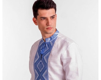 Ukrainian Vyshyvanka | Men's Embroidered Shirt | Вишиванка | Ukraine Vintage Sorochka Gift for Him | Handmade Ukrainian Clothing (85)