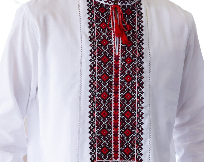 Ukrainian Vyshyvanka | Men's Embroidered Shirt | Вишиванка | Ukraine Vintage Sorochka Gift for Him | Handmade Ukrainian Clothing (54)