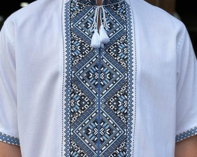 Ukrainian Vyshyvanka | Men's Embroidered Shirt | Вишиванка | Ukraine Vintage Sorochka Gift for Him | Handmade Ukrainian Clothing (47)