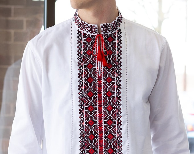 Ukrainian Vyshyvanka | Men's Embroidered Shirt | Вишиванка | Ukraine Vintage Sorochka Gift for Him | Handmade Ukrainian Clothing (54)