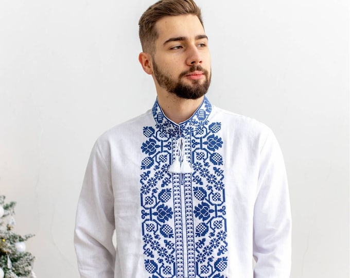 Ukrainian Vyshyvanka | Men's Embroidered Shirt | Вишиванка | Ukraine Vintage Sorochka Gift for Him | Handmade Ukrainian Clothing (20)