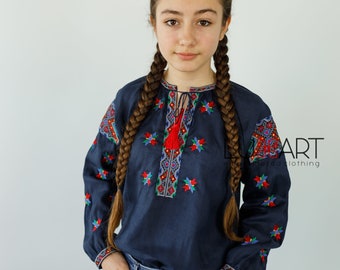 Embroidered Vyshyvanka Blouse for Girls | Ukrainian Embroidery Shirt | Traditional Ukrainian Style in Stock in USA | Вишиванка у США (8)