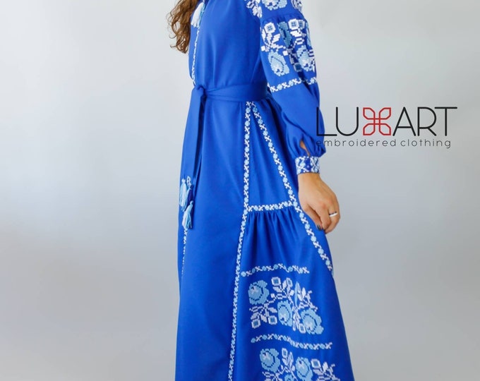 Ukrainian Vyshyvanka Dress | Ukraine Embroidered Dress in USA | Handmade Traditional Ukraine-Style Boho Embroidery Gift | Вишиванка (23)