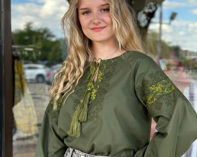Ukrainian Embroidered Blouse for Women | Ethno Vintage Women's Vyshyvanka Shirt | Sorochka Vyshyta | Vyshyvanka Gift USA | Вишиванка (78)