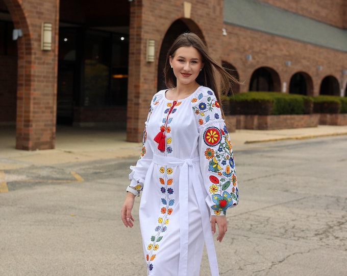 Ukrainian Vyshyvanka Dress | NEW Embroidered Dress | Handmade Traditional Ukraine-Style Boho Embroidery | Вишиванка