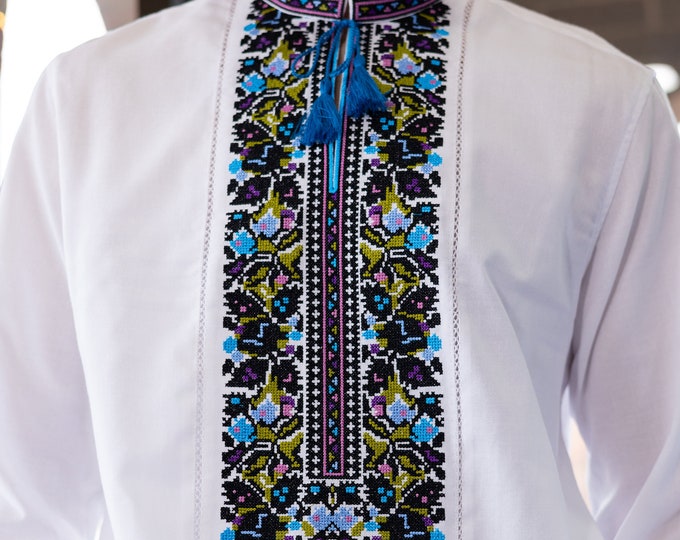 Ukrainian Vyshyvanka | Men's Embroidered Shirt | Вишиванка | Ukraine Vintage Sorochka Gift for Him | Handmade Ukrainian Clothing (69)