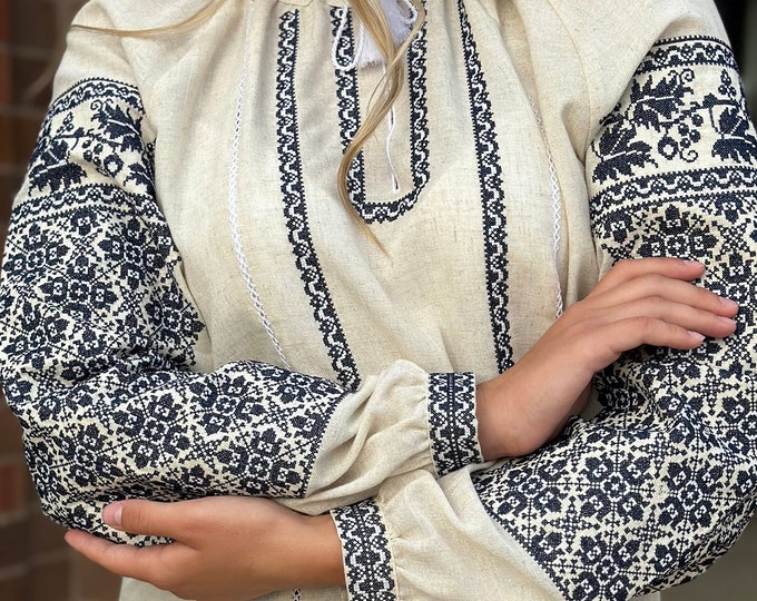 Ukrainian Embroidered Blouse for Women | Ethno Vintage Women's Vyshyvanka Shirt | Sorochka Vyshyta | Vyshyvanka Gift USA | Вишиванка (144)