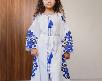 Embroidered Vyshyvanka Dress for Girls | Ukrainian Embroidery Dress | Traditional Ukrainian Style in Stock in USA | Вишиванка у США