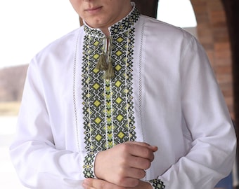 Ukrainian Vyshyvanka | Men's Embroidered Shirt | Вишиванка | Ukraine Vintage Sorochka Gift for Him | Handmade Ukrainian Clothing (68)