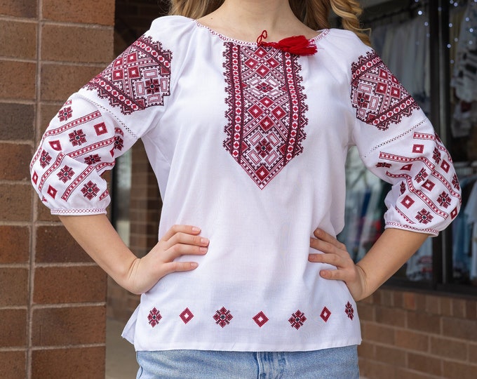Ukrainian Embroidered Blouse for Women | Ethno Vintage Women's Vyshyvanka Shirt | Sorochka Vyshyta | Vyshyvanka Gift USA | Вишиванка (39)