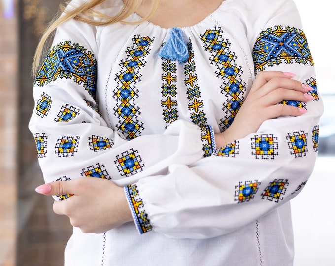 Ukrainian Embroidered Blouse for Women | Ethno Vintage Women's Vyshyvanka Shirt | Sorochka Vyshyta | Vyshyvanka Gift USA | Вишиванка (135)